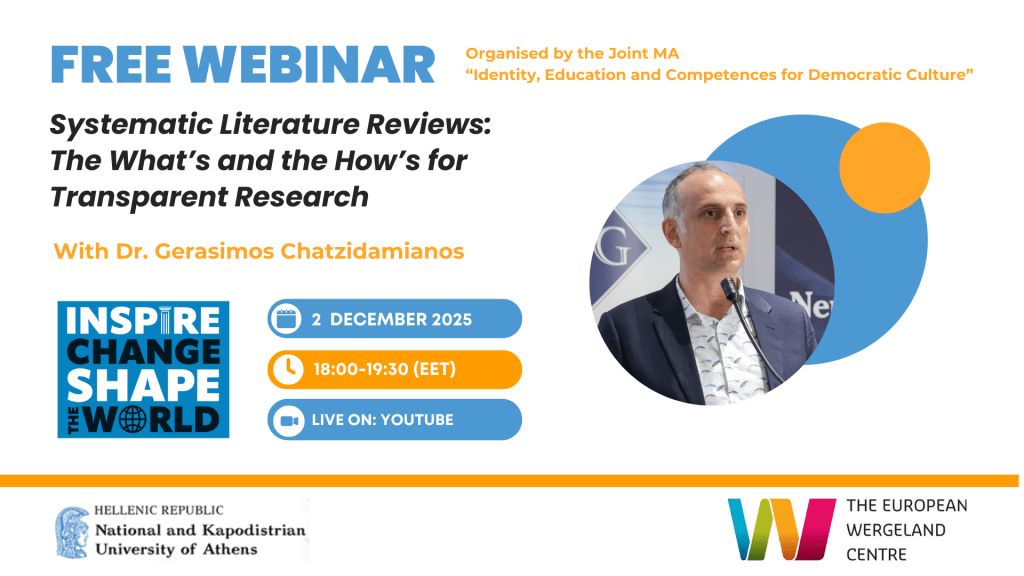 Webinar of the MA Program “Identity, Education and Competences for Democratic Culture” on Systematic Literature Reviews (December 2025)